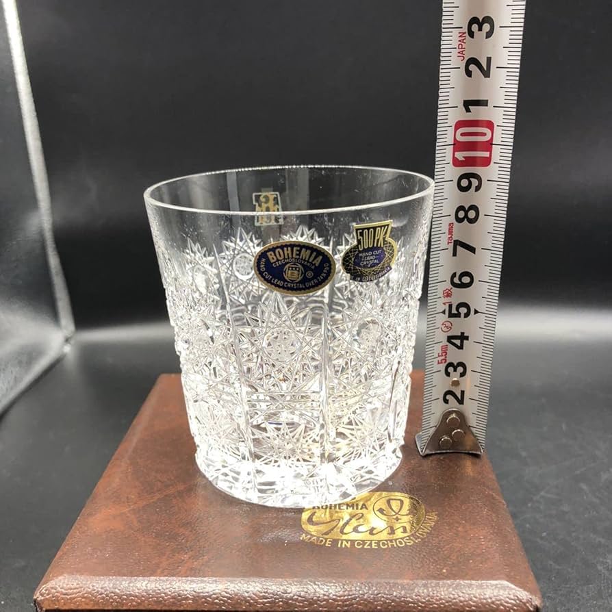 展示品 ボヘミア BOHEMIAN ガラス製品 置物 チェコスロバキア チェコスロバキア製 ボヘミアガラス フラワーベース 箱付き